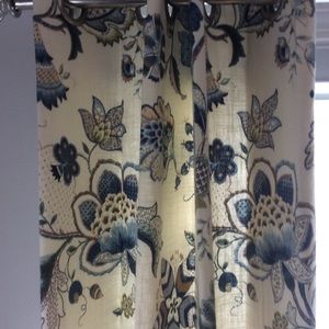Jacobean Blue Floral Curtains by Country Curtain